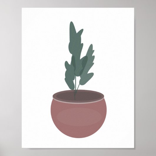 Plant in Clay Pot Green Leaf Wall Art Poster (Voorkant)