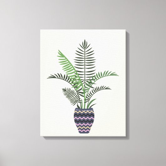 Plant in decoratieve vaas canvas afdruk (Voorkant)