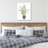 Plant in decoratieve vaas canvas afdruk (Insitu (Slaapkamer))