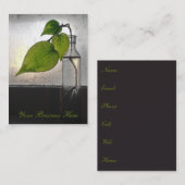 Plant in een Antiek helder glazen flesje Visitekaartje (Voorkant / Achterkant)