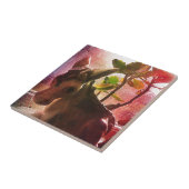 Plant in een Donkerplant in het Venster Tegeltje (Zijkant)