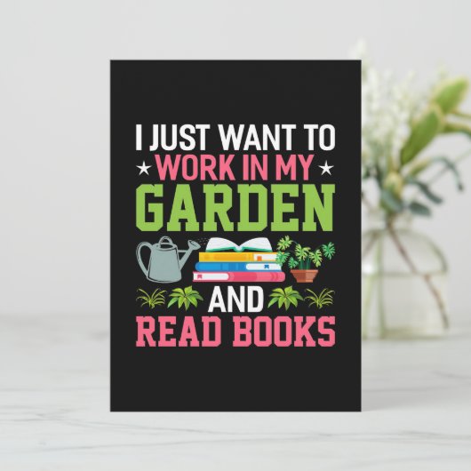 Plant in mijn gewas en leest boeken bedankkaart (Staand voorkant)