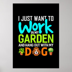 Plant in mijn tuin met mijn hond poster