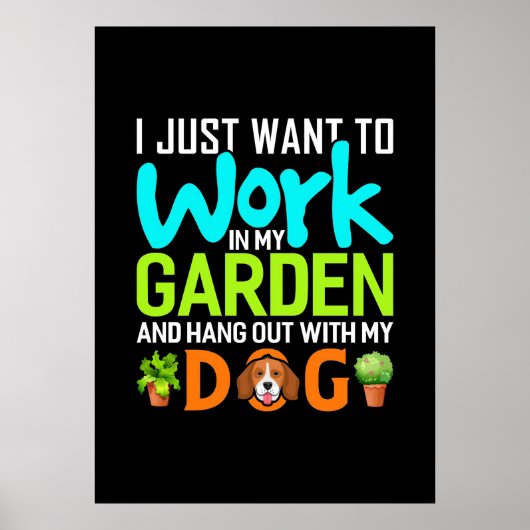 Plant in mijn tuin met mijn hond poster (Voorkant)