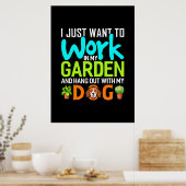 Plant in mijn tuin met mijn hond poster (Keuken)