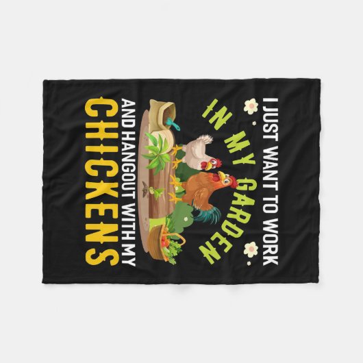 Plant in mijn tuin met mijn kippen fleece deken (Voorkant (Horizontaal))