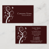 Plant in poeder - wit op donkerbruin 330000 (goud) visitekaartje (Voorkant / Achterkant)