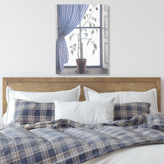 Plant in venster 2003 canvas afdruk (Insitu (Slaapkamer))