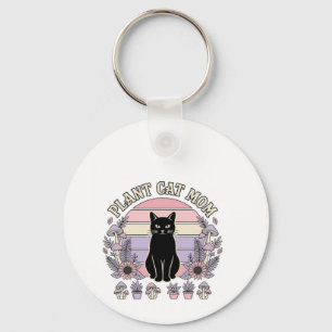Plant Kat Moeder Kat Planten Cottagecore Vintage V Sleutelhanger