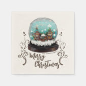 Plant kerst van het winterdorp Glass Snowball Servet (Voorkant)