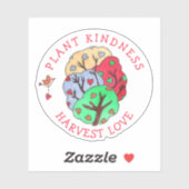 Plant Kindness Harvest Love Heart Tree Sticker (Vel)
