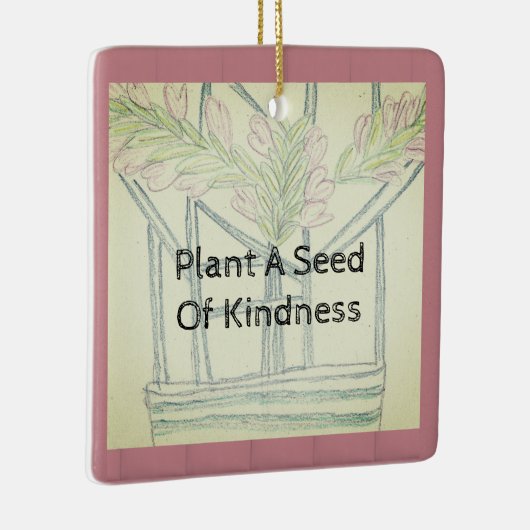 Plant Kindness Keramisch Ornament (Rechts)