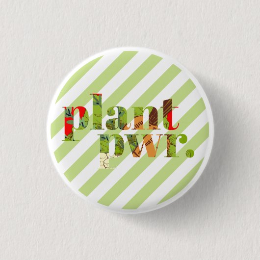 Plant krachtcentrale ronde button 3,2 cm (Voorkant)