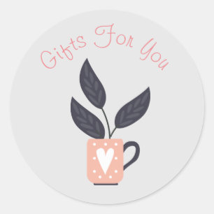 Plant kunst modern design Gift business branding Ronde Sticker