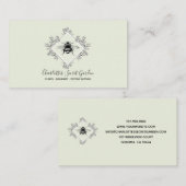 Plant kwekerij Honingbij met bloemige Logo Visitekaartje (Voorkant / Achterkant)