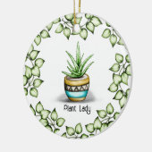 Plant Lady, Aloe Plant Keramisch Ornament (Links)