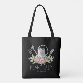 Plant Lady Boho Waterverf Gardener Humor Canvas ta Tote Bag