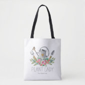 Plant Lady Boho Waterverf Gardener Humor Tote Bag (Voorkant)