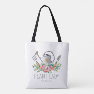 Plant Lady Boho Waterverf Gardener Humor Tote Bag