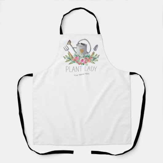 Plant Lady Boho Waterverf Humor Gardener Schort (Voorkant)