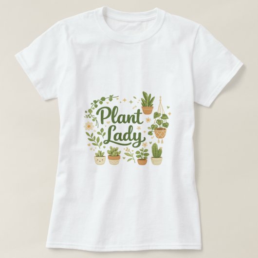 Plant Lady Botanisch T-Shirt (Design voorkant)