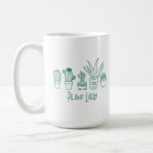 Plant Lady Cactus Succulent Gardening Lover Koffiemok (Links)