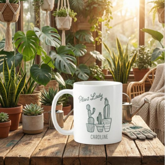 Plant Lady Cactus Succulent Gardening Lover Name Koffiemok