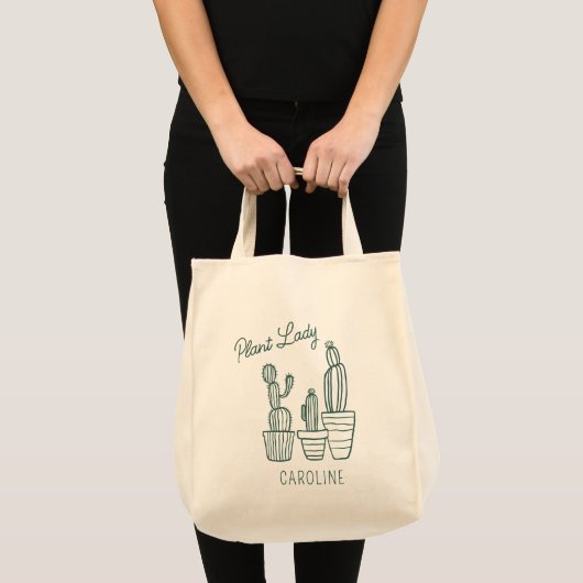 Plant Lady Cactus Succulent Gardening Lover Name Tote Bag (Voorkant (product))