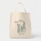 Plant Lady Cactus Succulent Gardening Lover Name Tote Bag (Voorkant)