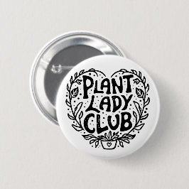 Plant lady club ronde button 5,7 cm