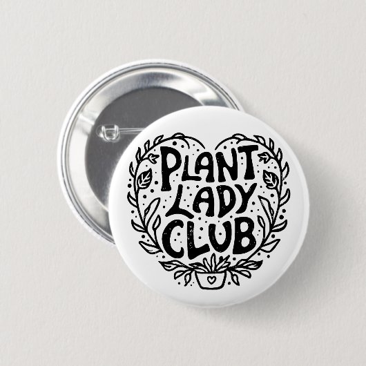 Plant lady club ronde button 5,7 cm (Voorkant /achterkant)
