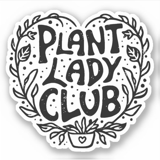 Plant lady club sticker (Voorkant)