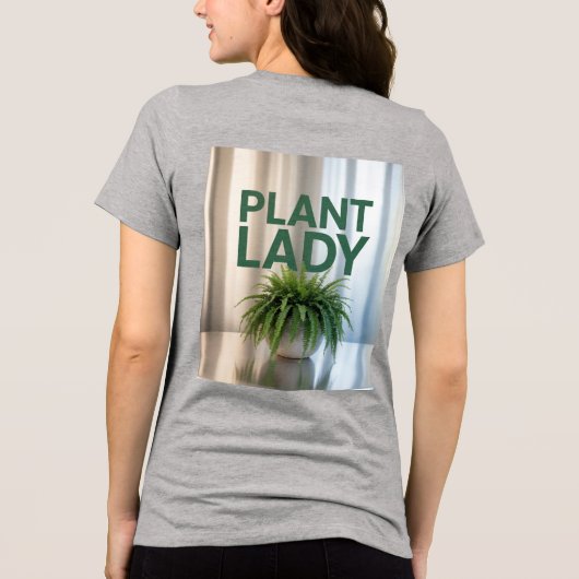 Plant Lady Fern Silver Pot Tri-Blend Shirt (Achterkant)