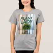 Plant Lady Fern Silver Pot Tri-Blend Shirt (Voorkant)