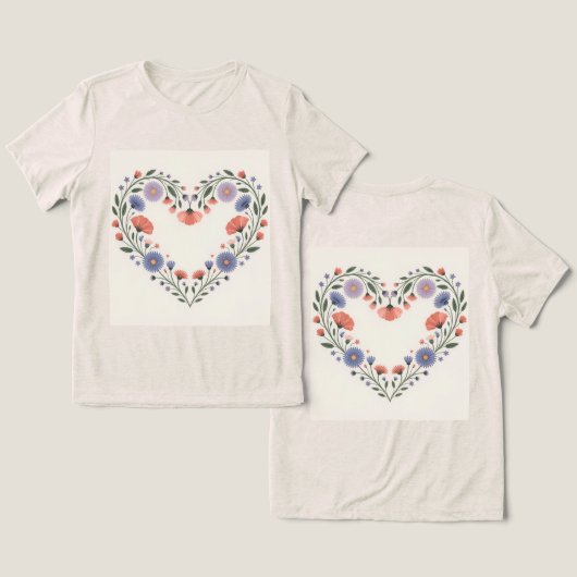 Plant Lady Heart Oatmeal Tri-Blend Shirt (Ontwerp Voorkant & Achterkant)