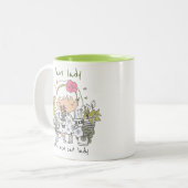 Plant Lady is de nieuwe kat dame/grappenmaker Tweekleurige Koffiemok (Voorkant links)