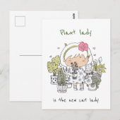 Plant Lady is de nieuwe kat dame in Kawaii Briefkaart (Voorkant / Achterkant)