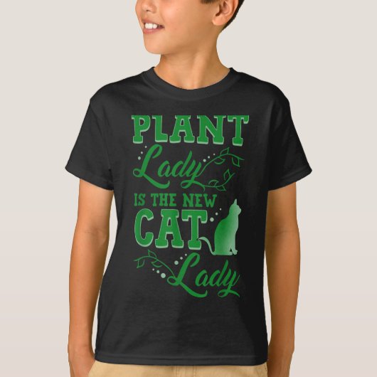 Plant Lady Is The New Cat Lady Funny Gardening Quo T-shirt (Voorkant)