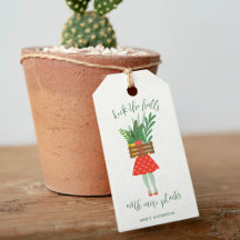 Plant Lady kerstcadeau-Label