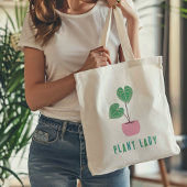 Plant Lady Leafy Houseplant geïllustreerd Tote Bag