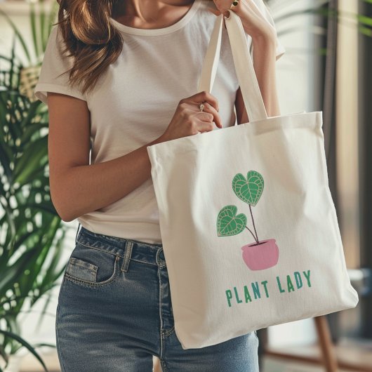 Plant Lady Leafy Houseplant geïllustreerd Tote Bag