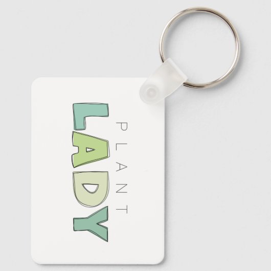Plant Lady Rectangle Sleutelhanger (Achterkant)