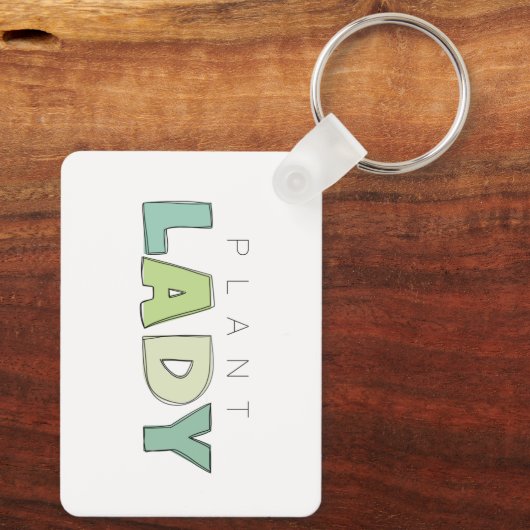Plant Lady Rectangle Sleutelhanger (Achterkant)