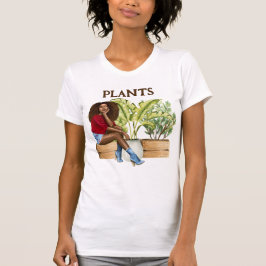 Plant Lady Relaxing Waterverf Planten T-shirt