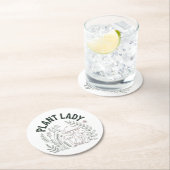 Plant lady ronde kartonnen onderzetter (Insitu)