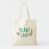 Plant Lady Roze en Groen Geïllustreerd Tote Bag (Achterkant)