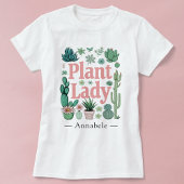 Plant Lady Schattige gepersonaliseerd T-shirt