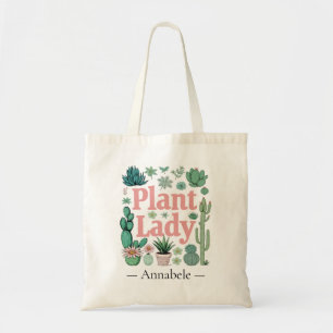 Plant Lady Schattige gepersonaliseerd Tote Bag