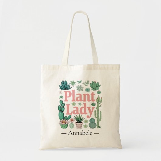 Plant Lady Schattige gepersonaliseerd Tote Bag (Voorkant)