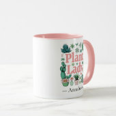 Plant Lady Schattigee gepersonaliseerde twee-tone  Mok (Voorkant rechts)